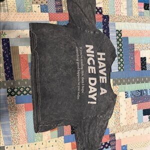 Gray Graphic Crop Top